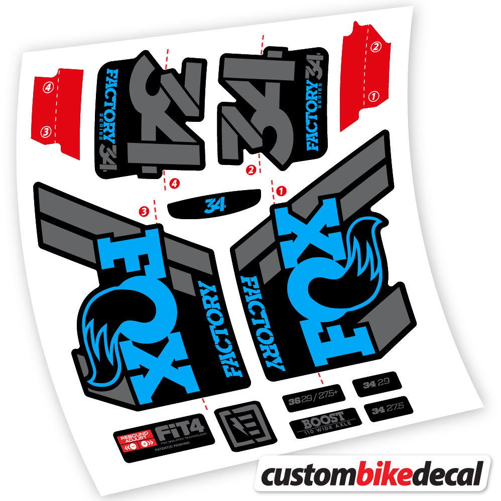 Stickers Vinyl with Fox 34 Performance FLOAT 2018 2020 Custom Stickers Autocollants fourche VTT