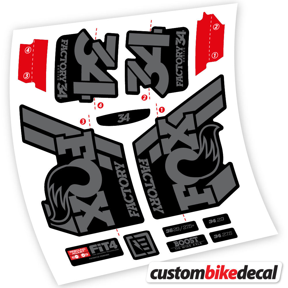 Stickers Vinyl with Fox 34 Performance FLOAT 2018 2020 Custom Stickers Autocollants fourche VTT