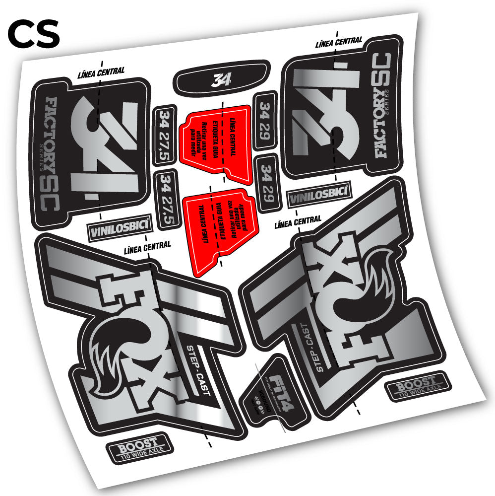 Stickers Fox 34 Step Cast 2019 compatibles Autocollants fourche VTT