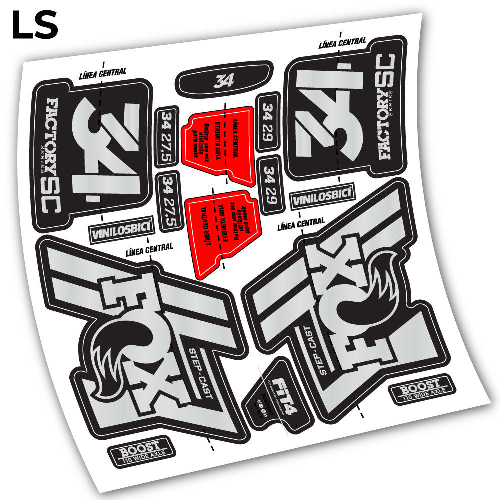 Stickers Fox 34 Step Cast 2019 compatibles Autocollants fourche VTT