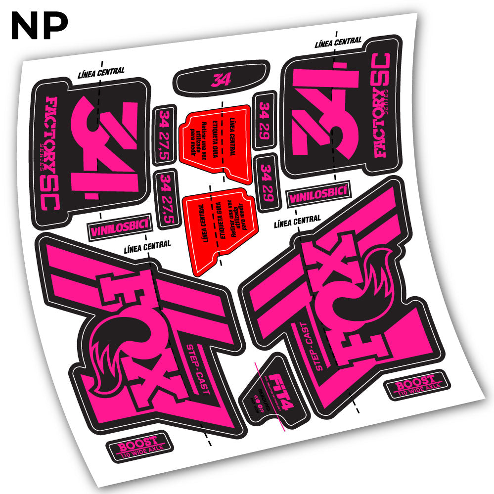 Stickers Fox 34 Step Cast 2019 compatibles Autocollants fourche VTT