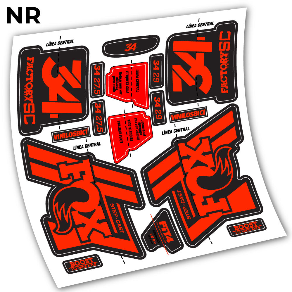 Stickers Fox 34 Step Cast 2019 compatibles Autocollants fourche VTT
