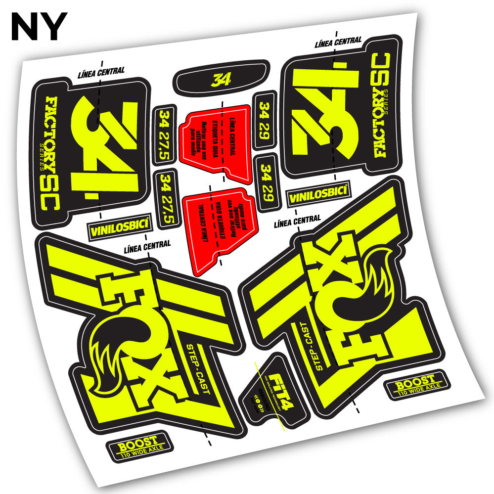 Stickers Fox 34 Step Cast 2019 compatibles Autocollants fourche VTT