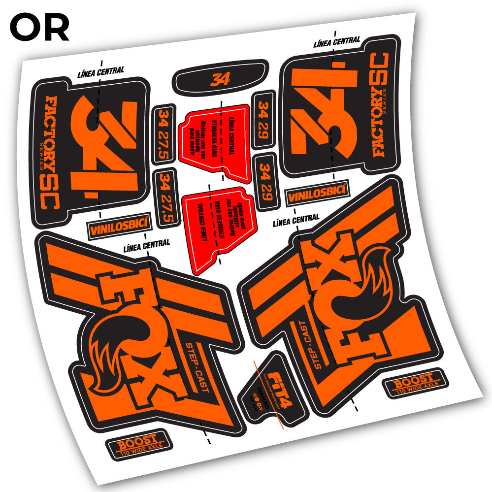 Stickers Fox 34 Step Cast 2019 compatibles Autocollants fourche VTT