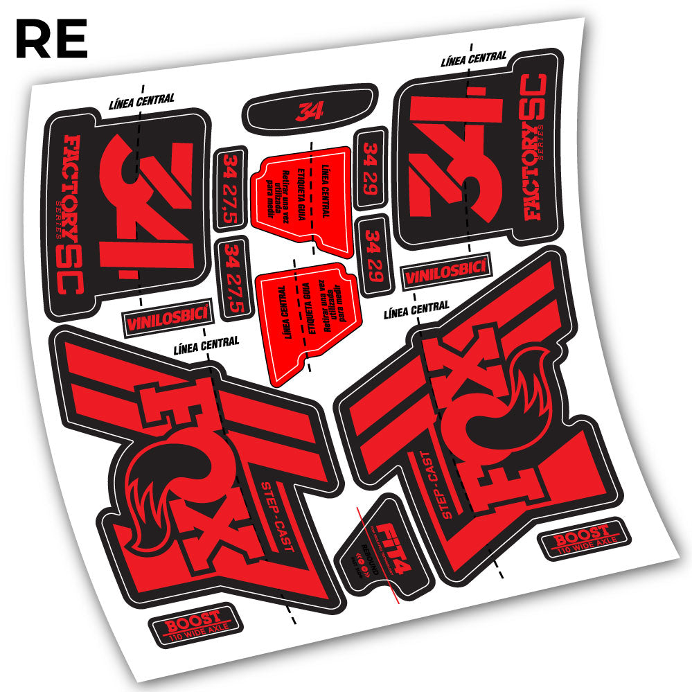 Stickers Fox 34 Step Cast 2019 compatibles Autocollants fourche VTT