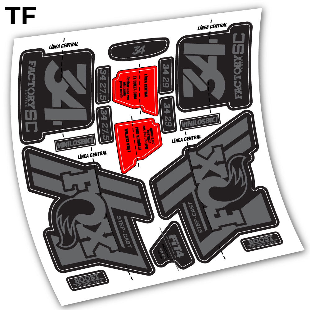Stickers Fox 34 Step Cast 2019 compatibles Autocollants fourche VTT