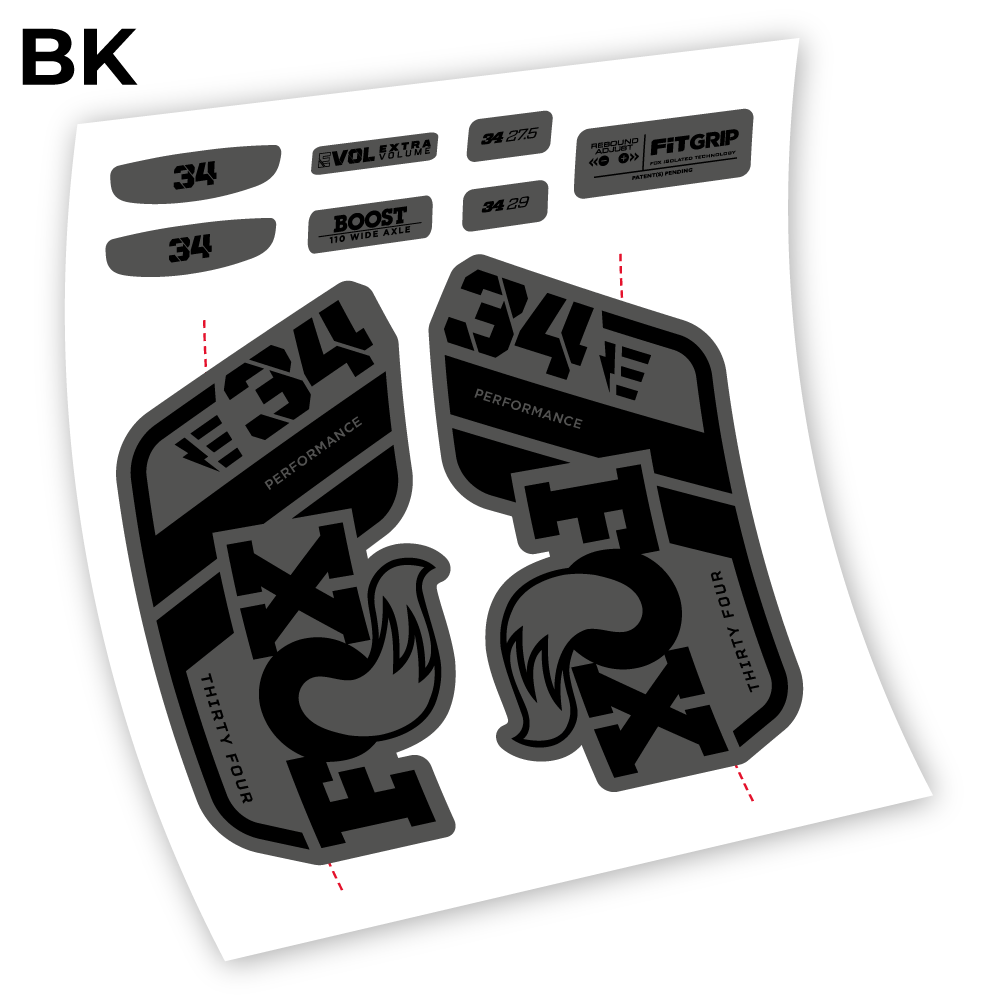 Stickers Adhesivos Fox 34 E 2021 compatibles Autocollants fourche VTT