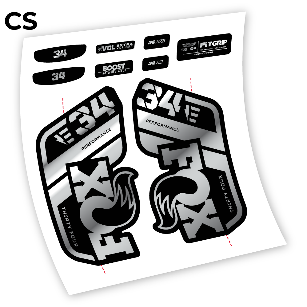 Stickers Adhesivos Fox 34 E 2021 compatibles Autocollants fourche VTT