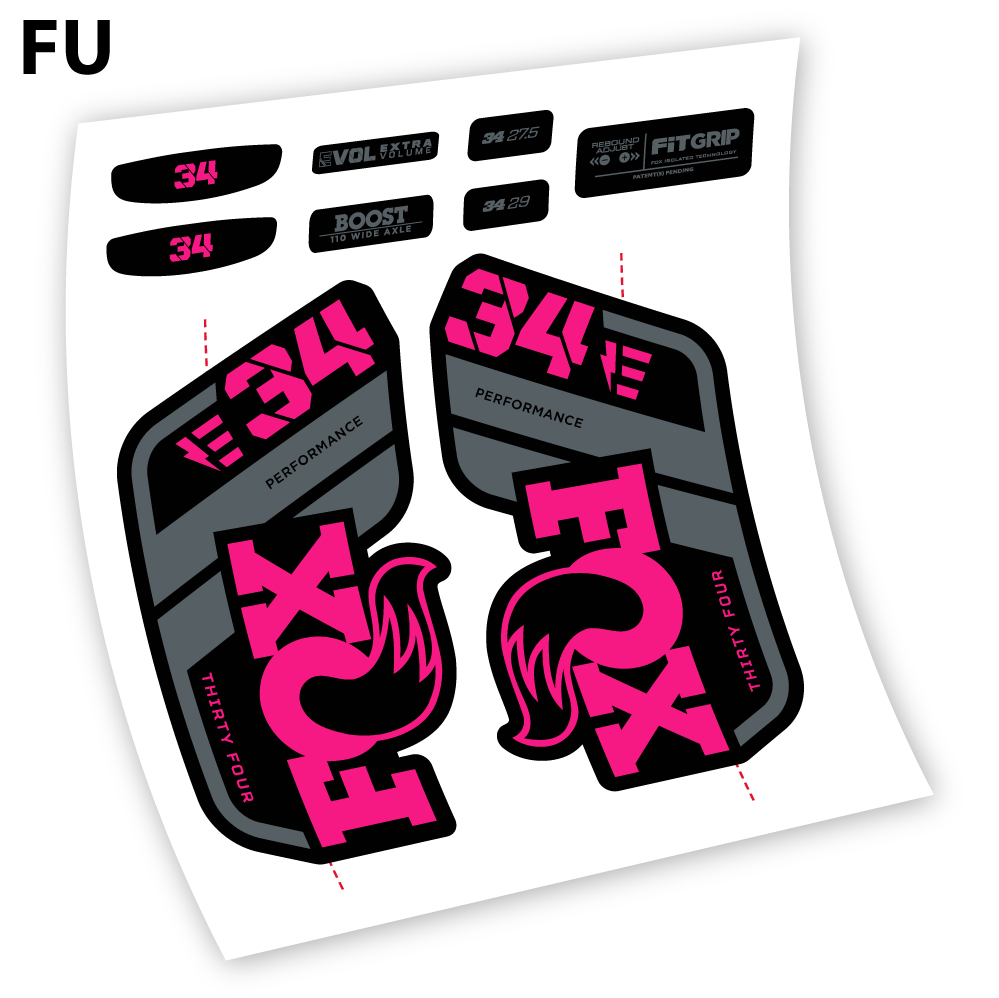 Stickers Adhesivos Fox 34 E 2021 compatibles Autocollants fourche VTT