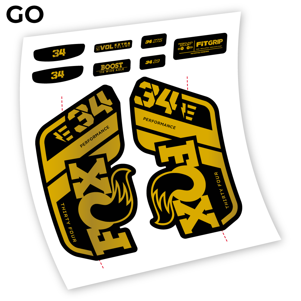 Stickers Adhesivos Fox 34 E 2021 compatibles Autocollants fourche VTT