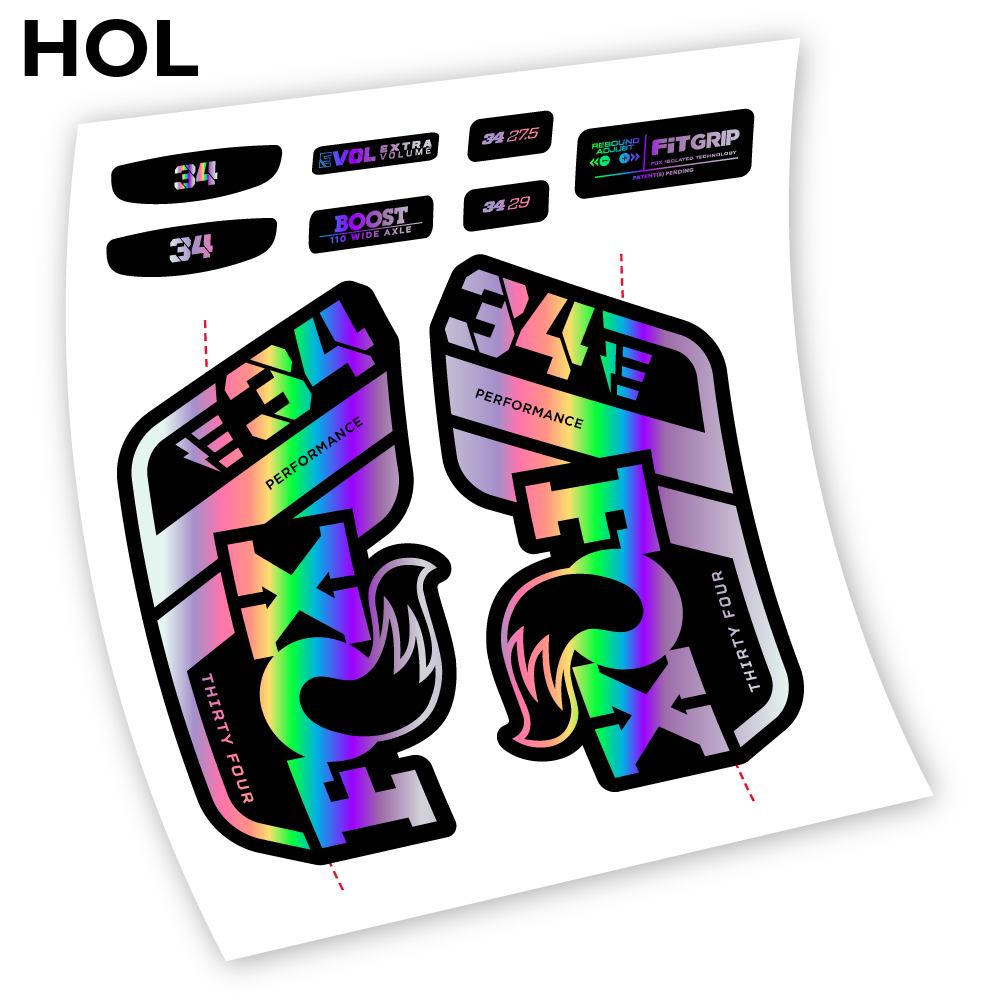 Stickers Adhesivos Fox 34 E 2021 compatibles Autocollants fourche VTT