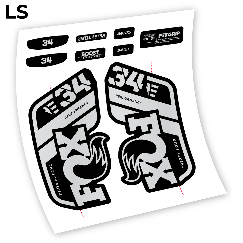 Stickers Adhesivos Fox 34 E 2021 compatibles Autocollants fourche VTT
