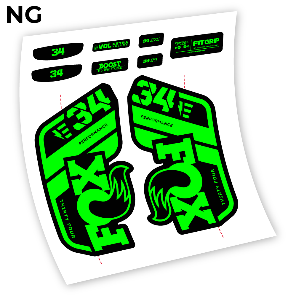 Stickers Adhesivos Fox 34 E 2021 compatibles Autocollants fourche VTT