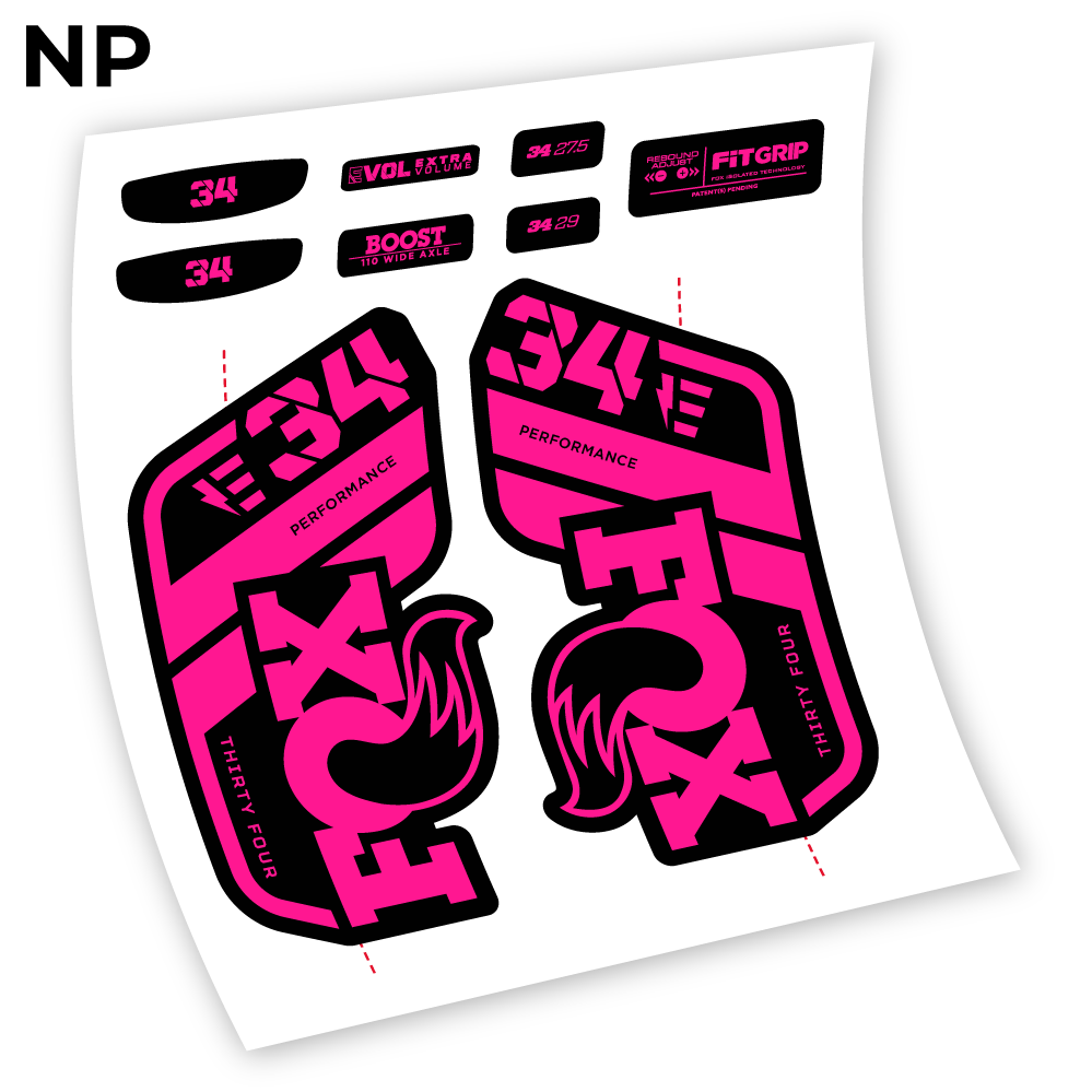 Stickers Adhesivos Fox 34 E 2021 compatibles Autocollants fourche VTT