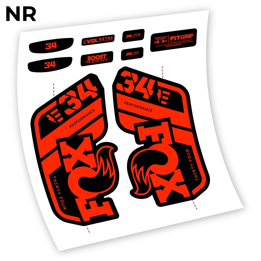 Stickers Adhesivos Fox 34 E 2021 compatibles Autocollants fourche VTT