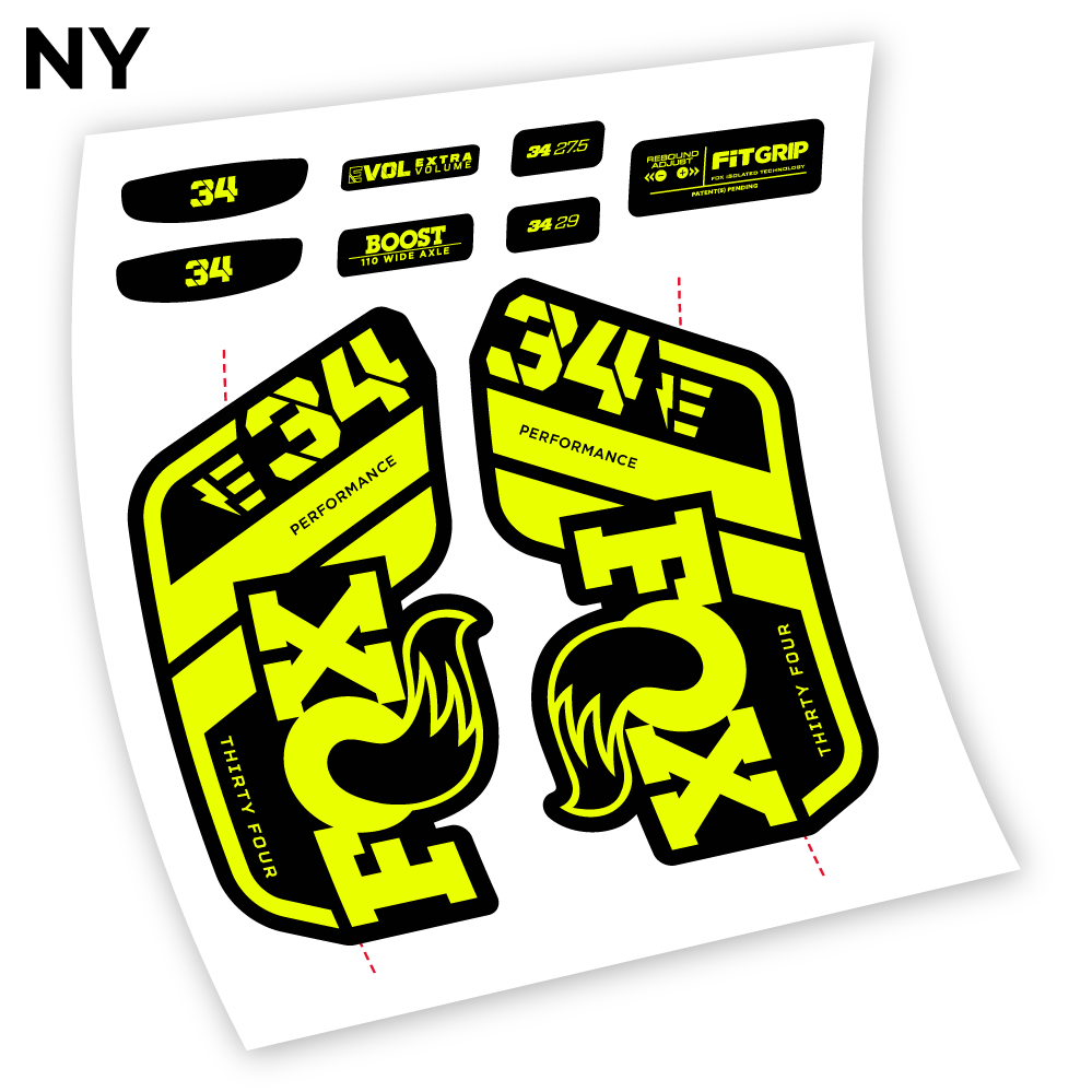Stickers Adhesivos Fox 34 E 2021 compatibles Autocollants fourche VTT
