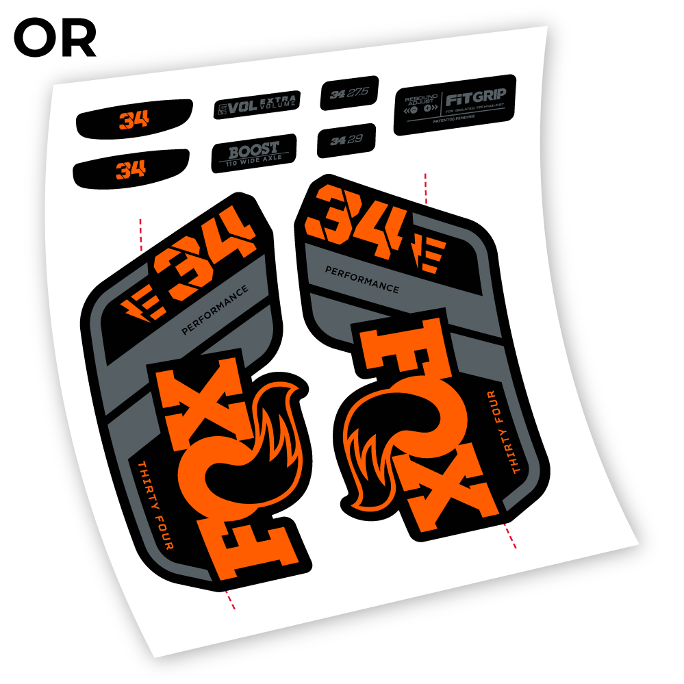 Stickers Adhesivos Fox 34 E 2021 compatibles Autocollants fourche VTT