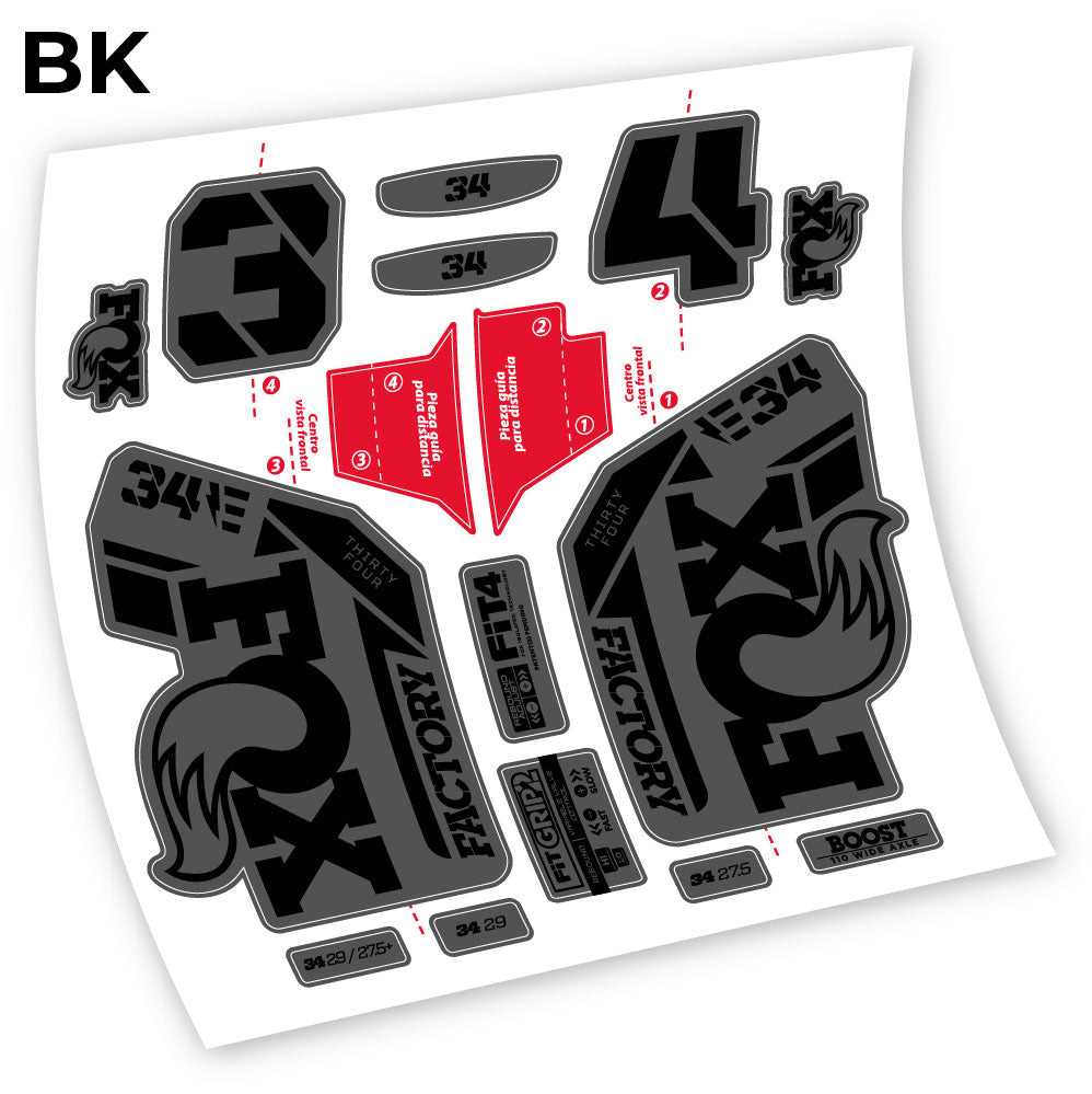 Stickers Adhesivos Fox 34 Factory E 2021 compatibles Autocollants fourche VTT