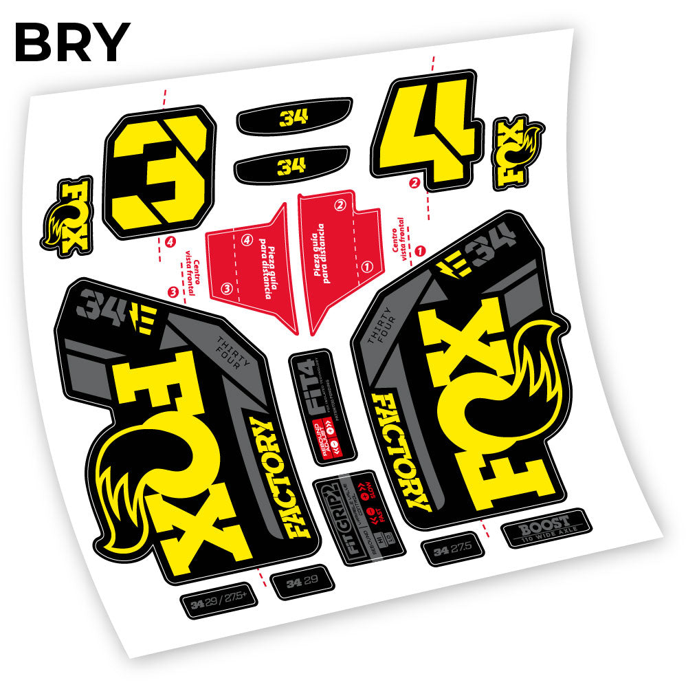 Stickers Adhesivos Fox 34 Factory E 2021 compatibles Autocollants fourche VTT