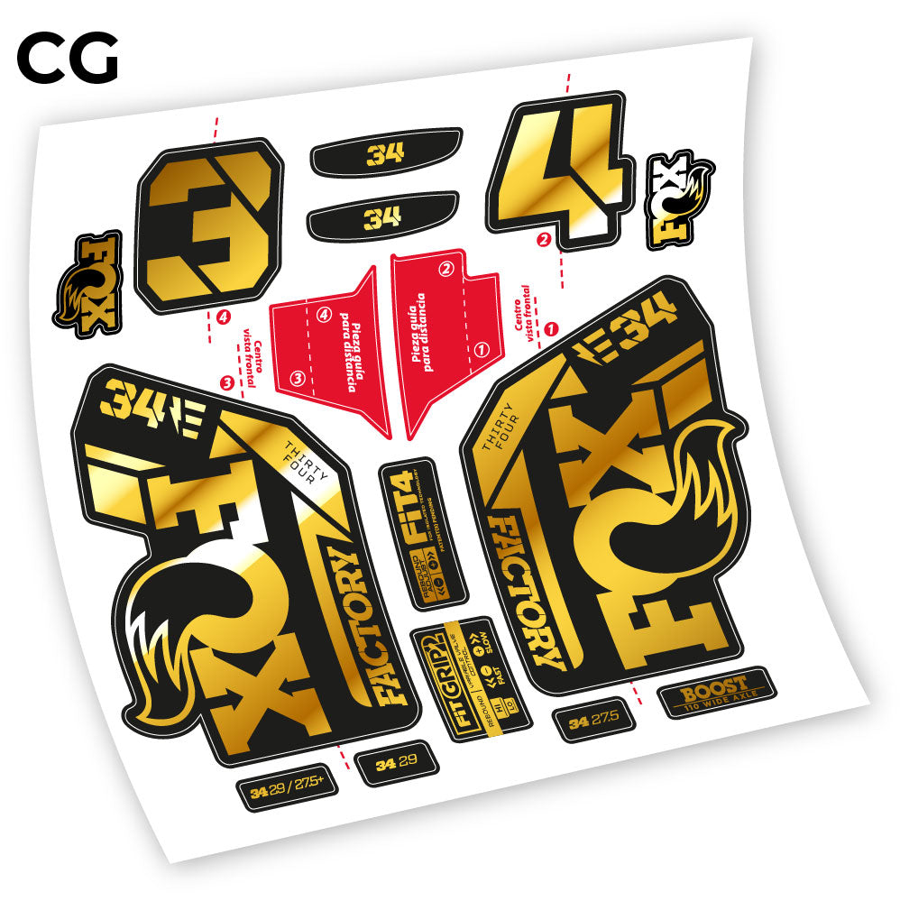 Stickers Adhesivos Fox 34 Factory E 2021 compatibles Autocollants fourche VTT