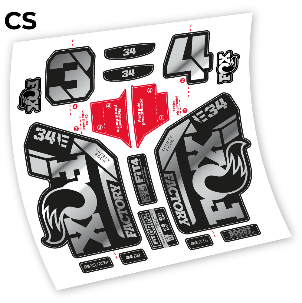 Stickers Adhesivos Fox 34 Factory E 2021 compatibles Autocollants fourche VTT
