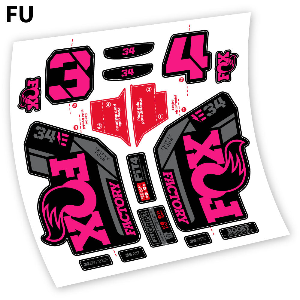 Stickers Adhesivos Fox 34 Factory E 2021 compatibles Autocollants fourche VTT