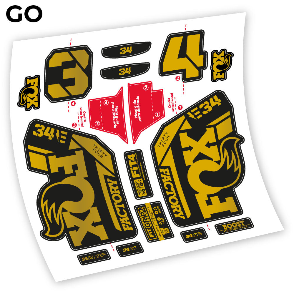 Stickers Adhesivos Fox 34 Factory E 2021 compatibles Autocollants fourche VTT