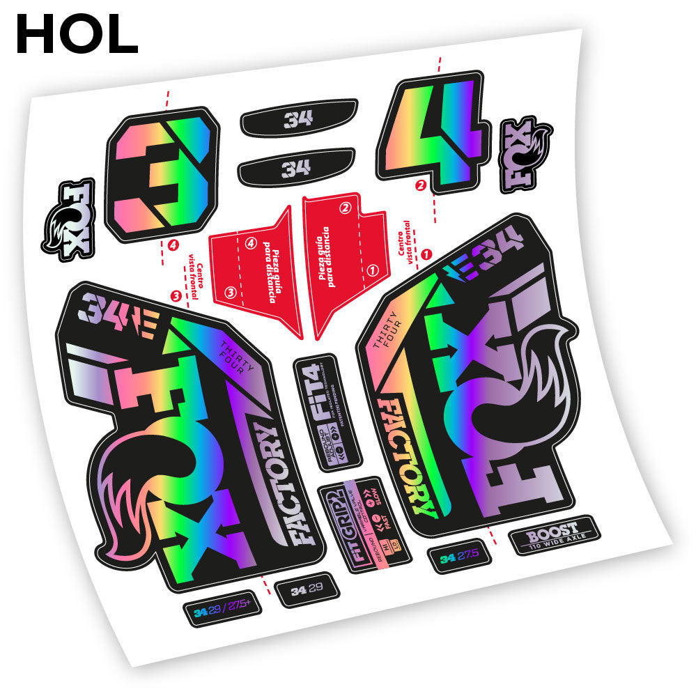 Stickers Adhesivos Fox 34 Factory E 2021 compatibles Autocollants fourche VTT
