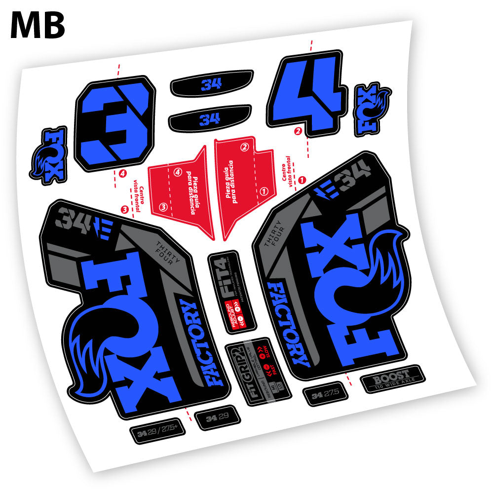 Stickers Adhesivos Fox 34 Factory E 2021 compatibles Autocollants fourche VTT
