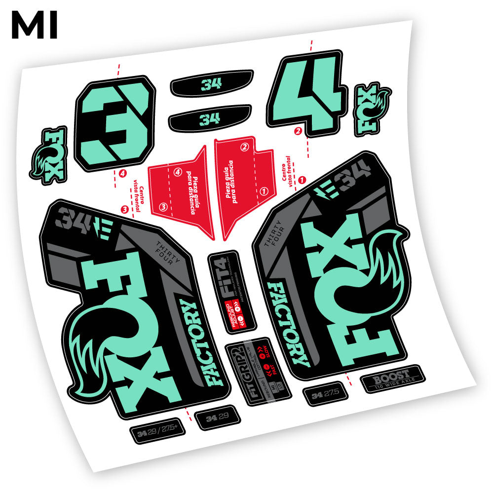 Stickers Adhesivos Fox 34 Factory E 2021 compatibles Autocollants fourche VTT