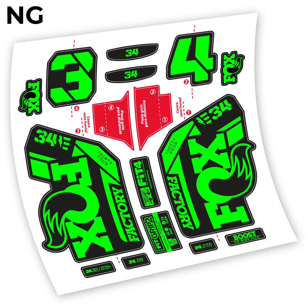 Stickers Adhesivos Fox 34 Factory E 2021 compatibles Autocollants fourche VTT