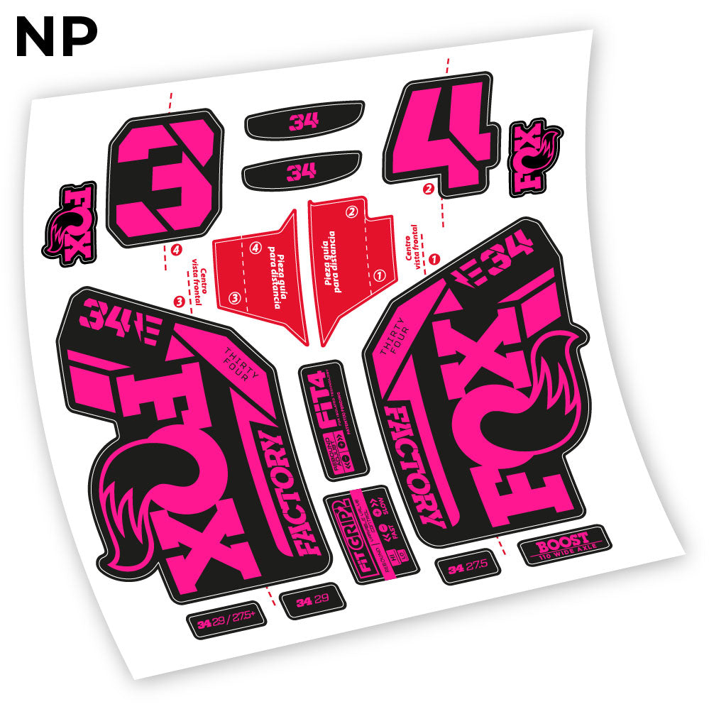 Stickers Adhesivos Fox 34 Factory E 2021 compatibles Autocollants fourche VTT