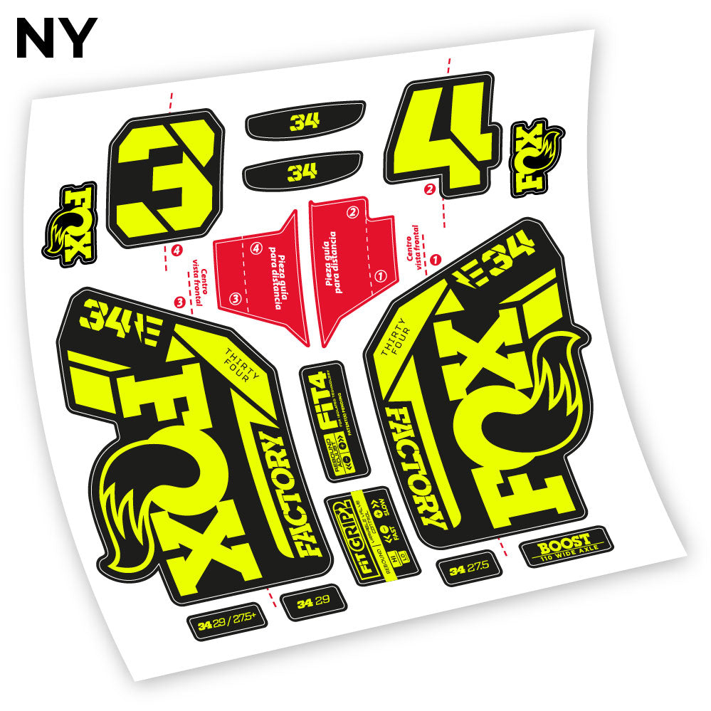 Stickers Adhesivos Fox 34 Factory E 2021 compatibles Autocollants fourche VTT