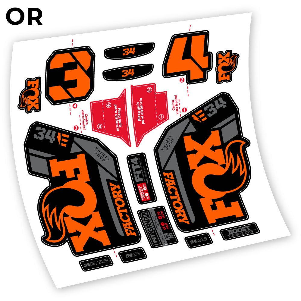 Stickers Adhesivos Fox 34 Factory E 2021 compatibles Autocollants fourche VTT