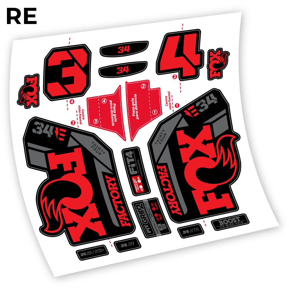 Stickers Adhesivos Fox 34 Factory E 2021 compatibles Autocollants fourche VTT