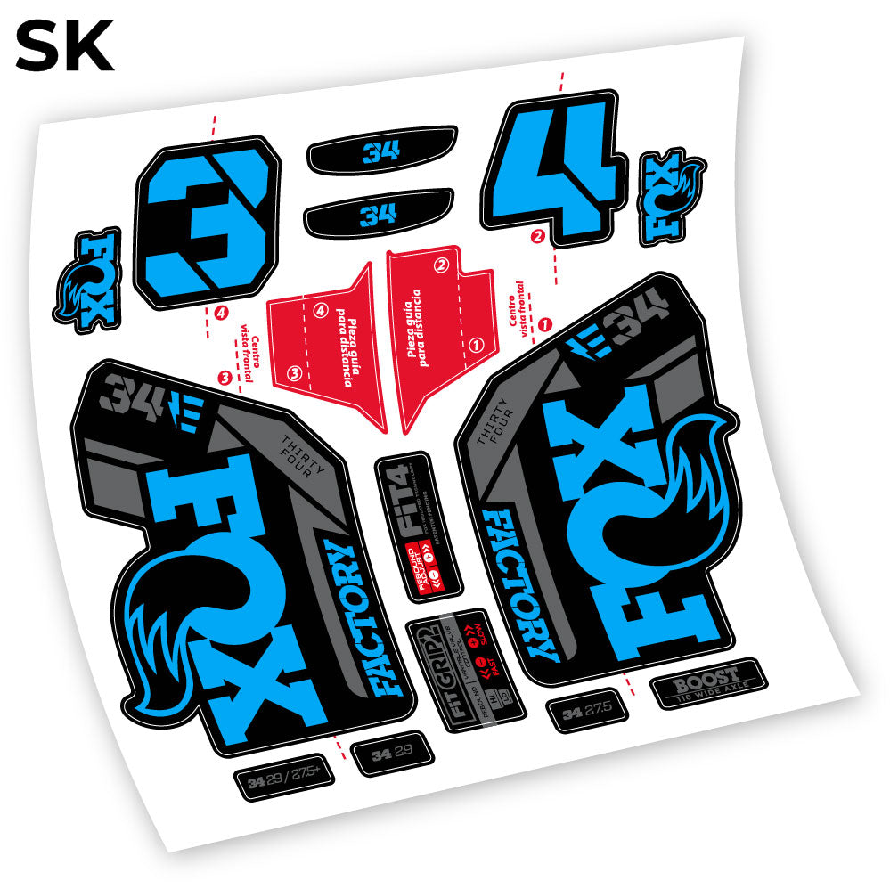 Stickers Adhesivos Fox 34 Factory E 2021 compatibles Autocollants fourche VTT