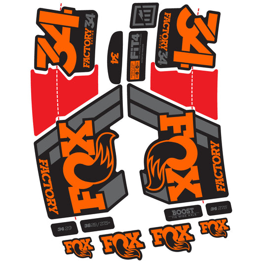 Stickers Fox 34 Factory 2019 compatibles Autocollants fourche VTT