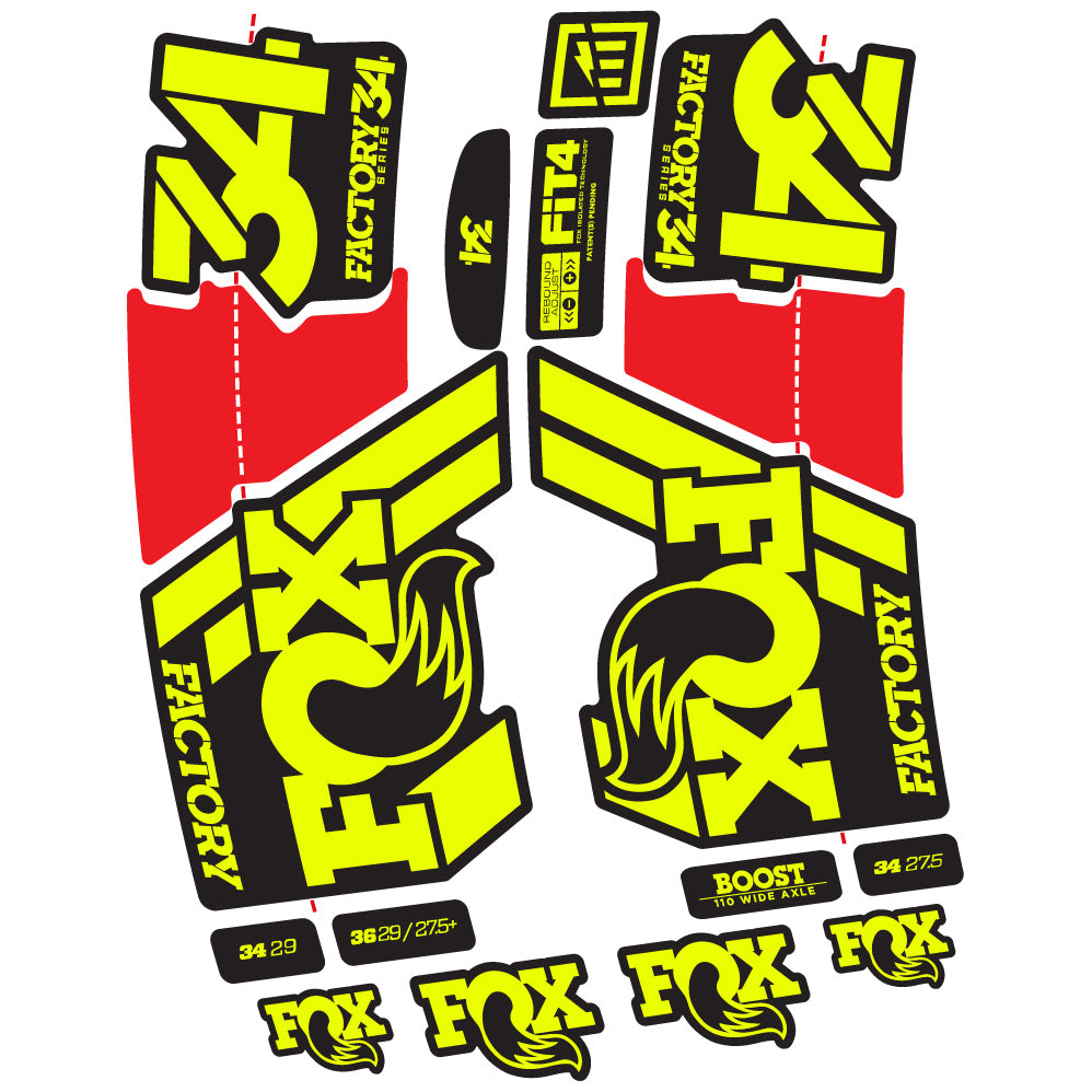 Stickers Fox 34 Factory 2019 compatibles Autocollants fourche VTT