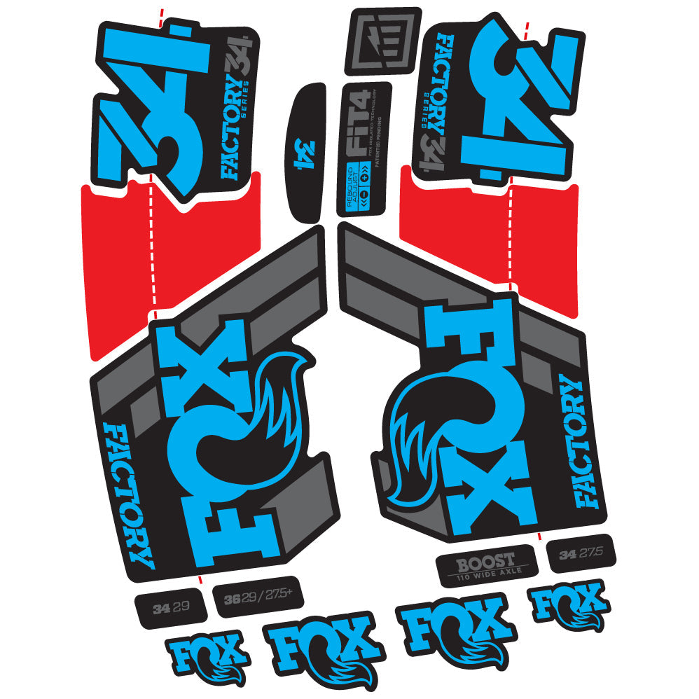 Stickers Fox 34 Factory 2019 compatibles Autocollants fourche VTT