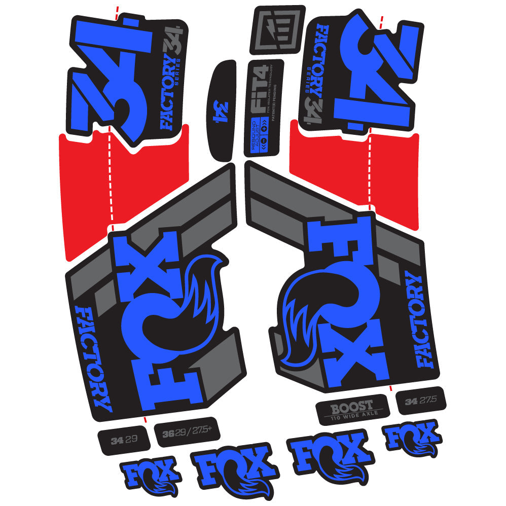 Stickers Fox 34 Factory 2019 compatibles Autocollants fourche VTT
