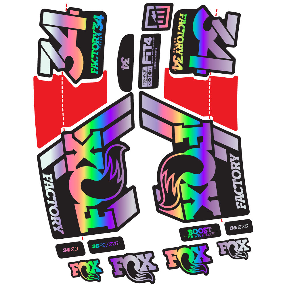 Stickers Fox 34 Factory 2019 compatibles Autocollants fourche VTT