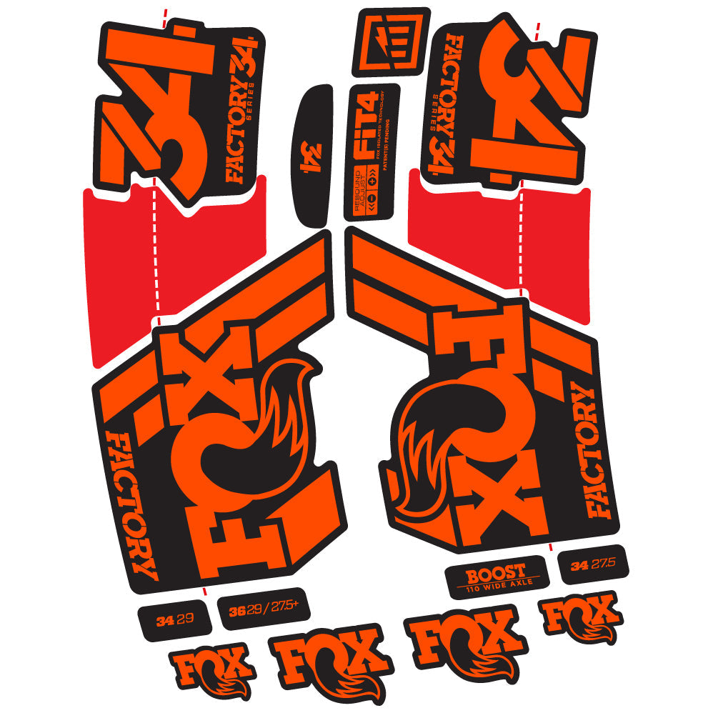 Stickers Fox 34 Factory 2019 compatibles Autocollants fourche VTT
