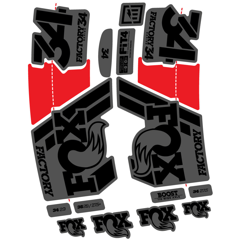 Stickers Fox 34 Factory 2019 compatibles Autocollants fourche VTT