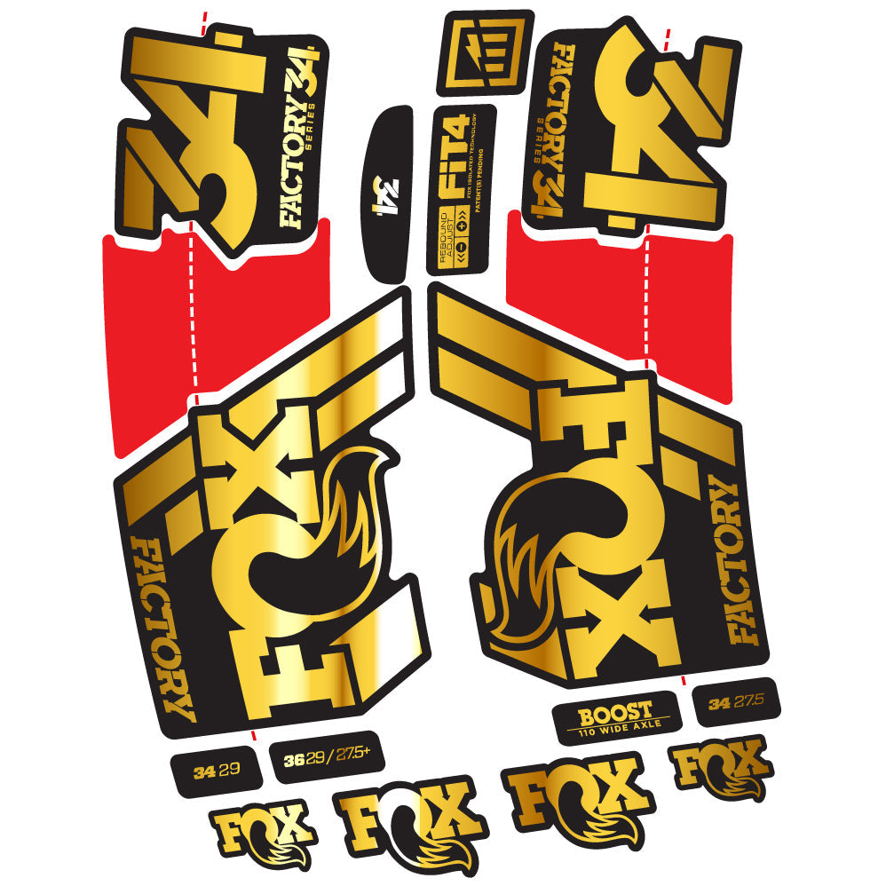 Stickers Fox 34 Factory 2019 compatibles Autocollants fourche VTT