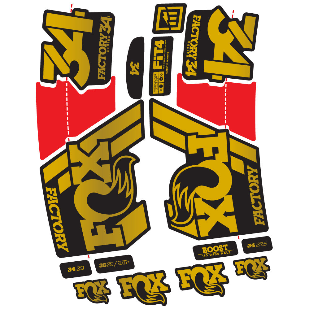 Stickers Fox 34 Factory 2019 compatibles Autocollants fourche VTT
