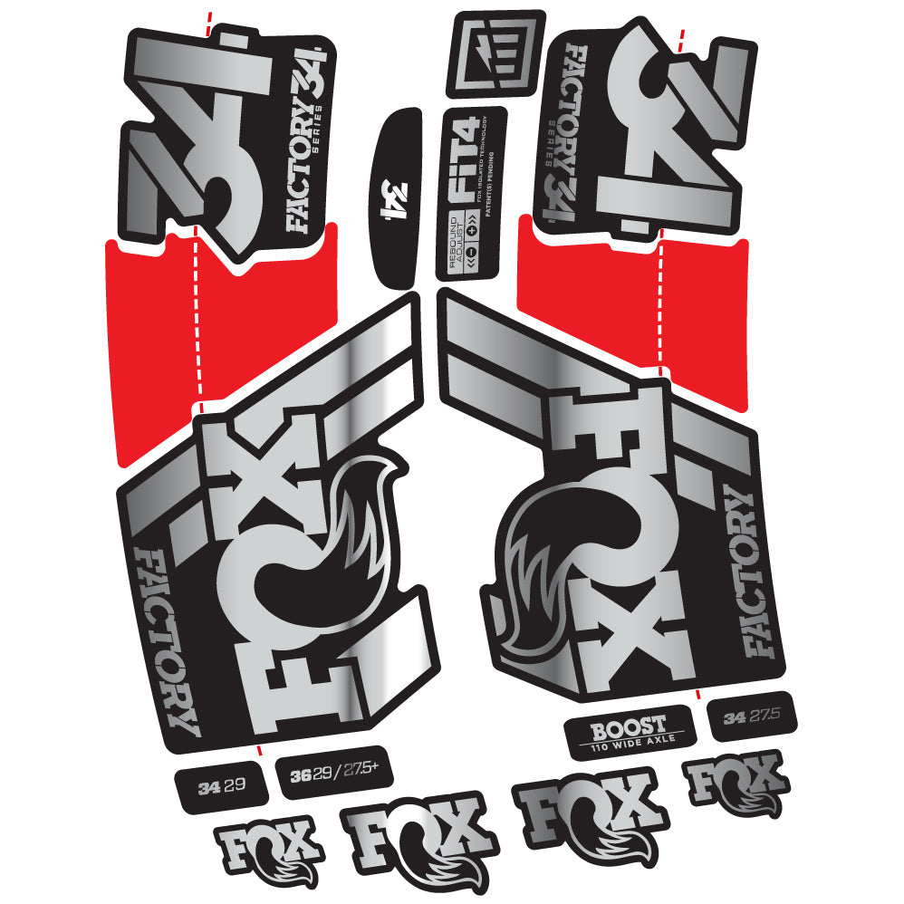 Stickers Fox 34 Factory 2019 compatibles Autocollants fourche VTT