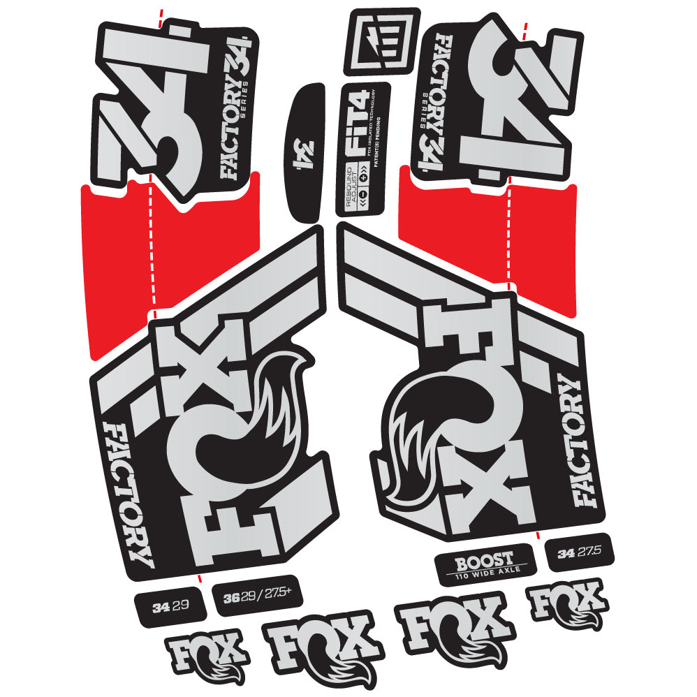 Stickers Fox 34 Factory 2019 compatibles Autocollants fourche VTT