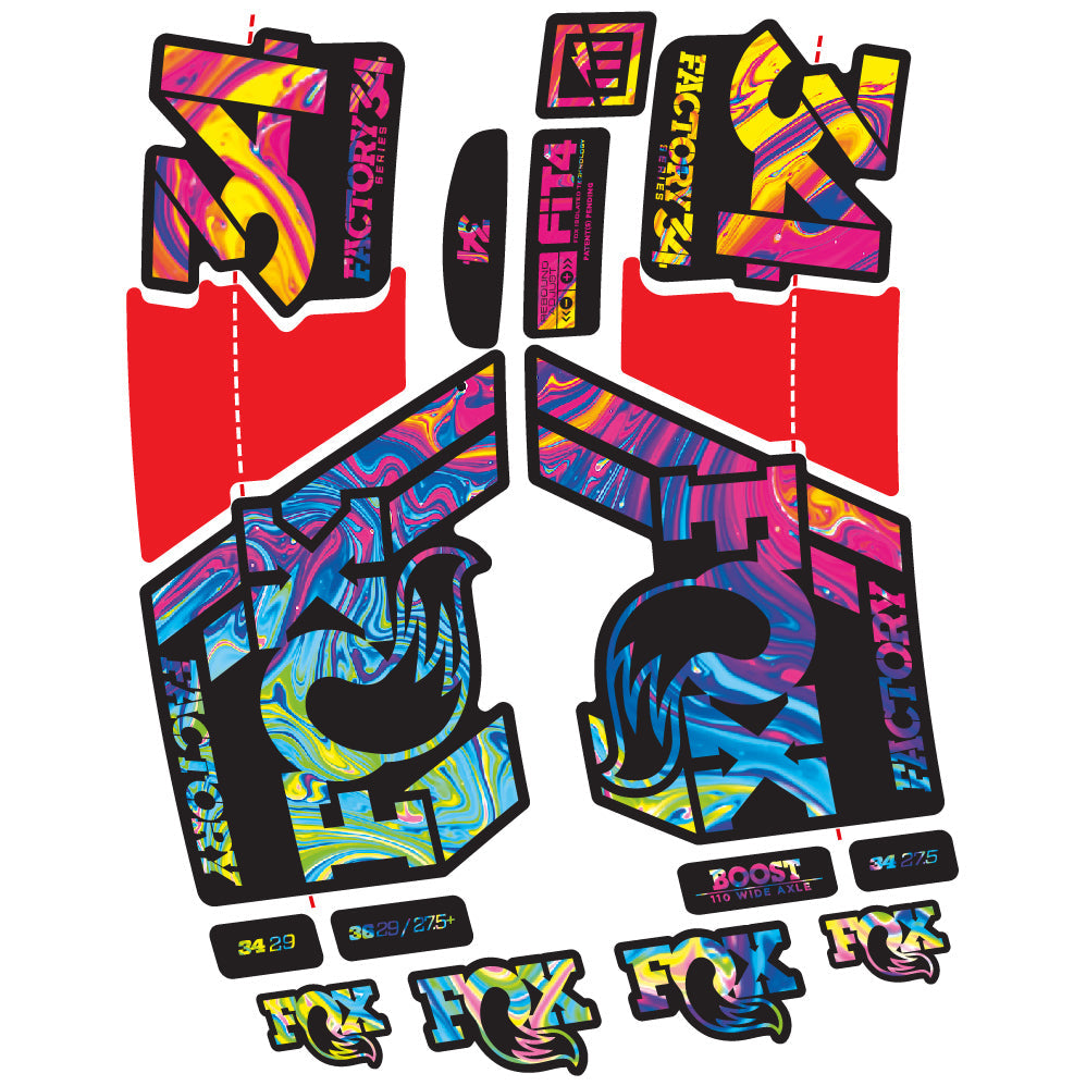 Stickers Fox 34 Factory 2019 compatibles Autocollants fourche VTT