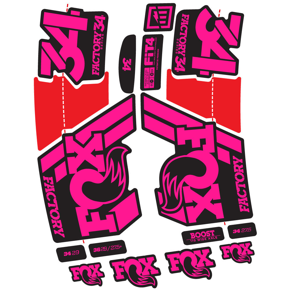Stickers Fox 34 Factory 2019 compatibles Autocollants fourche VTT