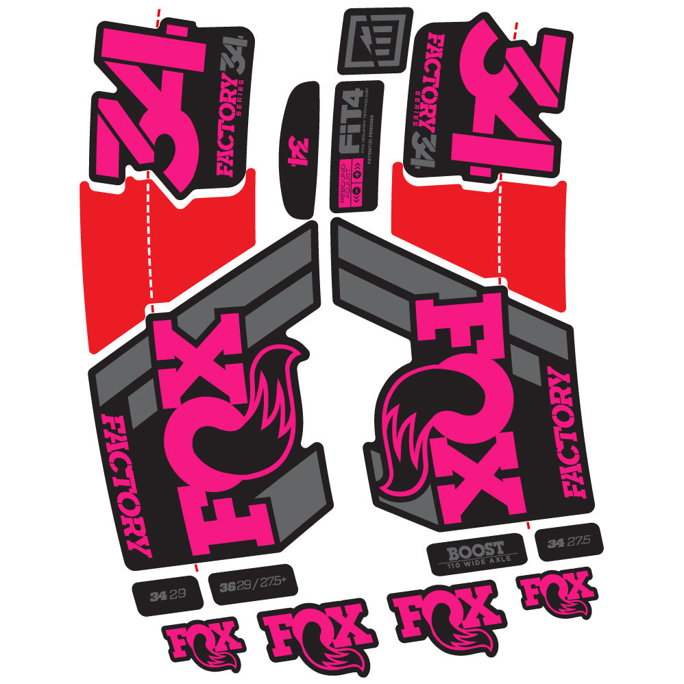 Stickers Fox 34 Factory 2019 compatibles Autocollants fourche VTT